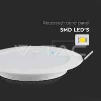 18W LED Backlit Recessed Panel Round V-TAC SKU7864