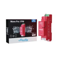 Spínací modul na DIN lištu Shelly Wave PRO 1PM měření spotřeby, Z-Wave.