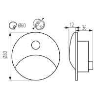 Schodišťové svítidlo EXIN LED PIR O GR-WW KANLUX 39125