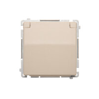 Zásuvka s uzemněním Schuko IP44 16 A, 250 V~, klapka béžová, béžová