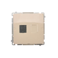 Jednonásobná počítačová zásuvka RJ45 kat. 6, s protiprachovou clonou, béžová