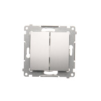 Přepínač dvojitý křížový, řazení 7, 10AX, 250V~, stříbrná matná metalizované