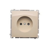 Zásuvka jednonásobná bez uzemnění se clonami elektrických kolejí béžová