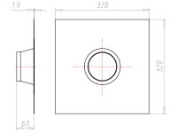 Těsnící manžeta ALU-Butyl 320x320x50mm pro vedení d100-110mm KAISER 9079-54