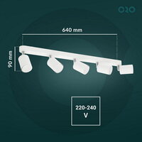 Nástěnný-stropní reflektor ORO GAVIA 5XGU10 W LED-POL ORO33013