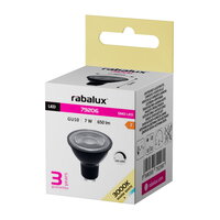 Světelný zdroj SMD LED, GU10, 7W, 650lm, 3000K, black RABALUX 79206