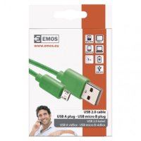 Nabíjecí a datový kabel USB-A 2.0/micro USB-B 2.0, 1 m, zelený EMOS SM7006G