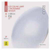LED přisazené svítidlo CORI s pohyb. čidl., kr. 18W n.b., IP44 EMOS ZM3412