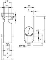 OBO 2056 12 FT Třmenová příchytka jednoduchá 8-12mm Ocel žár.zinek