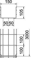OBO GRM 105 150 G Mřížový žlab GRM 105x150x3000 Ocel galv. zinek