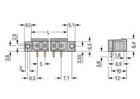 Konektor s pájecími piny THT, pájecí kontakt 1,0x1,0 mm, úhlové, šedá 2pól.