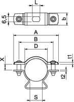 OBO ASL 733 30 A4 Distanční příchytka s připojovacím závitem M6 25-30mm Nerez