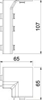 Vnitřní roh OBO RD IE40105 rws Rauduo čistě bílá Polyvinylchlorid PVC