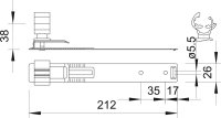 OBO 157 LK-VA Střešní držák vedení délkově nastavitelné 210mm Nerez ocel