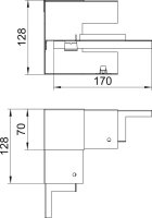 OBO GS-SI70130RW Vnitřní roh, pro kanál Rapid 80, 70x130mm, čistě bílá Ocel