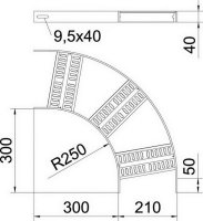 OBO SLZB 90 200 SG Oblouk 90° pro kabelový žebřík SL B210mm Ocel základní nátěr