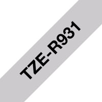 Páska BROTHER TZe-R931 stříbrná/černá (12mm, 4m, textilní)