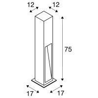 ARROCK STONE venkovní stojací lampa LED 3000K hranatá šedý kámen 12/12/75cm 6 W