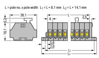 2vodičová svorkovnice s upevňovacími přírubami šedá 0,08-2,5mm2 5pól.