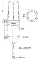 Rádiová anténa, s 2m kabelem a zástrčkou SMA, GSM/ UMTS/ LTE/ Bluetooth/ WLAN