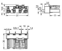 Zásuvka na desky plošných spojů rovné provedení 4pól. šedá WAGO 770-844/062-000