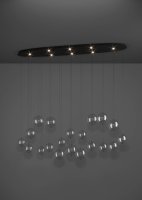 Závěsné svítidlo ESPARDELLO LED OVAL černá/KLAR 8X5,4W EGLO 390344