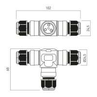 WATERPROOF T. CONNECTOR IP68 3x(0.5-1.5)