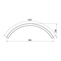XFREE S CURVED 500mm 120dgr SURF./SUSP.