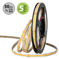 LED pásek COB UWW 320LED/m 8W/m DC 24V 730lm/m CRI90 IP20 modul 50mm 8mm 5m