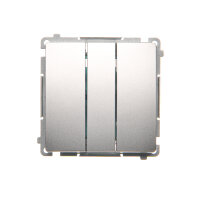 Trojité tlačítko 10AX, 250V~, stříbrná matná metalizované BMP31.01/43