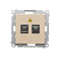 Zásuvka optická 2 násobná SC/APC (přístroj s krytem) champagne matná