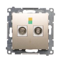 dvojitá ekvipotenciální zásuvka zlatá matná, metalizovaná DGEK2.01/44