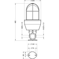 Maják signální blikající EX 080 LA L H 24V DC IP66 žlutá červená halogen 96155