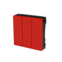 Kryt spínače ABB LEVIT trojnásobného, červená/kouřová černá 3559H-A00666 65