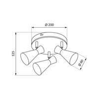 Bodové svítidlo ORO BRANTA 3XE14 B/W LED-POL ORO33003
