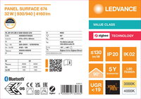 LED panel SURFACE ZIGBEE 674 32W 93040 U19 LEDVANCE 4099854730665