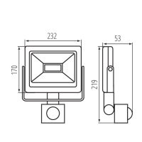 Reflektor Reflektor LED s čidlem MILEDO GRUN V2 LED-50-B-SE 31157 Kanlux