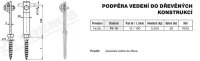 Podpěra vedení do dřevěných konstrukcí PV 18 (FeZn) vrut 12/100 TREMIS V235