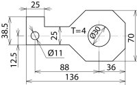 Připojovací třmen IF 3 přímý Průměr otvoru d1 30 mm DEHN 923230