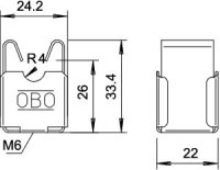 OBO 177 20 VA M6 Držák vedení pro kruhový vodič 8mm Nerez ocel