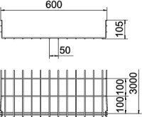 OBO GRM 105 600 G Mřížový žlab GRM 105x600x3000 Ocel galv. zinek