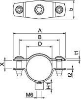 OBO ASG 732 25 FT Distanční příchytka s připojovacím závitem M6 20-25mm Ocel