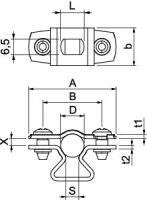OBO ASL 733 10 A4 Distanční příchytka s připojovacím závitem M6 8-10mm Nerez