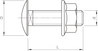 OBO FRSB 6x12 A2 Šroub s plochou kulovou hlavou s maticí kombi M6x12 Nerez ocel