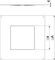 OBO DUG 350-3 4 Montážní víko 350-2/3 pro GES4 383x383x4 Ocel pásově zinkováno