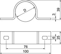 OBO 823 40 FT Upevňovací příchytka oboustranná 40mm Ocel žár.zinek