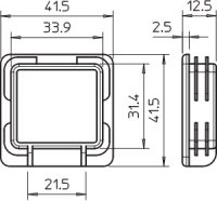 OBO MS4141 EK Koncová krytka pro profilová lišta MS 41 41x41mm oranžová PE