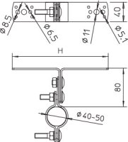 OBO isFang TW80 Nosič isFang pro montáž na stěnu 80mm Nerez ocel