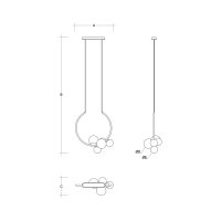 Závěsné svítidlo Ohm 22,1W 4000K 2933lm argento dorato LUCIS ZL2.L2.O55.70