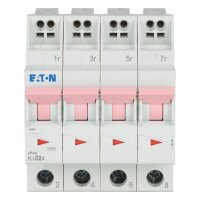 PLI-D2/4 Jistič PLI (bezšroubové svorky nahoře) char D 4-pólový 10kA 2A 101364